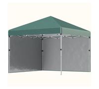 Outsunny carpa plegable pop-up gazebo 3x3 m cenador plegable con 2 paredes laterales anti-uv altura ajustable en 3 niveles sacos de arena y bolsa de transporte con ruedas para camping fiestas verde