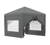 Outsunny carpa plegable pop-up gazebo 3x3 m cenador plegable con 4 paredes laterales anti-uv y bolsa de transporte para camping fiestas gris 258 cm