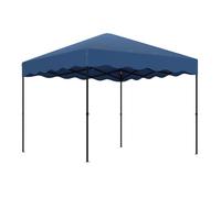 Outsunny carpa plegable pop-up gazebo 3x3 m cenador plegable con protección uv 50+ altura ajustable bolsa de arena y bolsa con ruedas para camping fiestas azul oscuro 287 cm