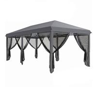 Outsunny Carpa Plegable Pop-Up Gazebo 6x3 m con 6 Paredes Laterales de Malla Anti-UV y Bolsa de Transporte Gris