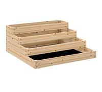 Outsunny Carré potager de jardín sin fondo 4 niveles para hierbas verduras frutas flores 113x113x46 cm Madera Natural Aosom España