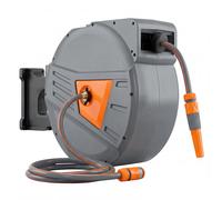 Outsunny Carrete de Manguera de Riego Retráctil 40+2 m x Ø15 mm con Giro de 180° Naranja Aosom España