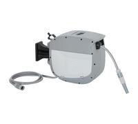 Outsunny Carrete de Manguera Retráctil 20+1,9 m con Boquilla de 2 Modos Bloqueo Automático y Retracción Controlada Soporte Gris