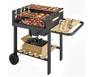 Outsunny Carrito de Carbón Móvil 99.5x58x82 cm Negro