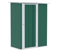 Outsunny Caseta de jardín 1,07 m² (142×84×189 cm) acero galvanizado con puerta y cerradura verde