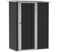 Outsunny Caseta de jardín 1,07 m² 142x86x189 cm Acero galvanizado Puerta con cerradura y drenaje