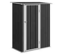 Outsunny Caseta de jardín 1,07 m² 142x86x189 cm Acero galvanizado Puerta con cerradura y drenaje