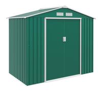 Outsunny Caseta de jardín metálica 2,5 m² 213×130×185 cm 2 puertas correderas 4 ventanas