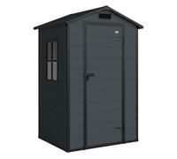 Outsunny Caseta de Jardín 1,09 m² de Plástico con Puerta con Cerradura Ventana Gris