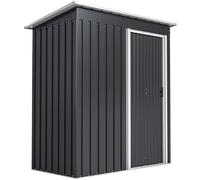 Outsunny Caseta de Jardín Exterior 1,5 m² Caseta Metálica con Puerta Corredera y Techo Inclinado 163x89x182 cm Negro Aosom España