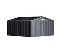 Outsunny Caseta de jardín exterior 12,4 m² 340x386x200 cm Gris oscuro