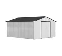 Outsunny Caseta de Jardín Exterior 12,4 m² 340x386x200 cm con Puerta Corredera Beige