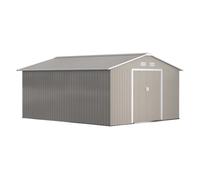 Outsunny Caseta de Jardín Exterior 12,4 m² 340x386x200 cm con Puerta Corredera Caqui