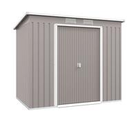 Outsunny Caseta de Jardín Exterior 2,42 m² 213x130x172 cm con Puerta Corredera Gris