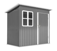 Outsunny Caseta de Jardín 221x133x190 cm Cobertizo de Exterior Metálico para Almacenamiento de Herramientas Gris Oscuro Gris oscuro 221x133x190 cm