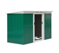 Outsunny Caseta metálica de jardín 280x130x172 cm 3,2 m², 2 puertas correderas, 2 ventilaciones Verde