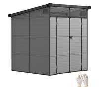 Outsunny caseta de jardín exterior, 3,24 m², 190x191x215 cm, cobertizo de jardín exterior, puerta corredera con pestillo, ventana y ventilación, para almacenamiento de herramientas, gris claro