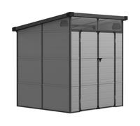 Outsunny caseta de jardín exterior, 3,24 m², 190x191x215 cm, cobertizo de jardín exterior, marco aluminio, puerta corredera con pestillo, ventana ventilación para almacenaje herramientas, gris claro 1