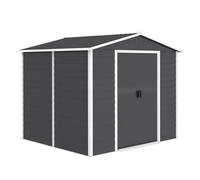 Outsunny Caseta de Jardín Exterior 4,4 m² 240x206x198 cm Puerta Corredera Gris Gris Oscuro 240x206x198 cm