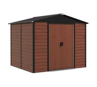 Outsunny Caseta de Jardín Exterior 4,4 m² 240x206x198 cm con Suelo Teca