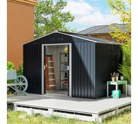 Outsunny Caseta de jardín exterior 4,9 m², puerta corredera, ventilación, kit de fundación Bronze