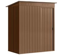 Outsunny Caseta de Jardín Metálica con Puerta Corredera y Ventilación, 159x106x181 cm, Marrón Aosom España