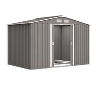 Outsunny Caseta de Jardín Metálica para Almacenamiento de Herramientas con 4 Ventilaciones Gris Aosom España