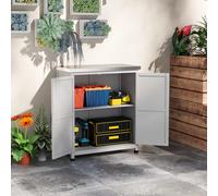 Outsunny Caseta de Jardín Outsunny Madera de Abeto, Acero Galvanizado 79x43x92 cm Gris claro