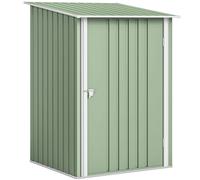 Outsunny Caseta de Jardín para Herramientas en Acero Galvanizado con Puerta, 100x104x160 cm, Verde Claro Aosom España