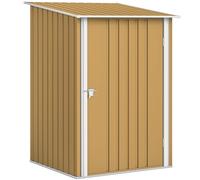 Outsunny Caseta de Jardín Porta Herramientas en Acero Galvanizado con Puerta Batiente, 100x104x160 cm, Amarillo Aosom España