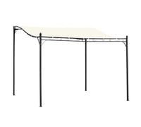 Outsunny Cenador de Jardín 3x3 m Pérgola con Toldo y 16 Orificios de Drenaje para Patio Terraza Metal y Poliéster 180 g/m² Resistente Crema Cream 297x297x250cm