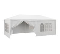 Outsunny Cenador Desmontable Exterior 6x3 m con Ventanas Puertas Cremallera Paredes Laterales Impermeable Blanco Aosom España