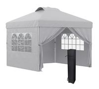 Outsunny Cenador Jardín Carpa Plegable 3x3 m Altura Ajustable con 1 Pared Techo de Ventilación y Bolsa de Transporte Verde Aosom España
