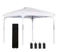 Outsunny Cenador Plegable 2,5x2,5x2,68 m Carpa de Jardín Protección UV 50+ Ajustable en Altura con 4 Bolsas de Arena y Bolsa de Transporte para