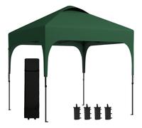 Outsunny Cenador Plegable 2,5x2,5x2,68 m Carpa de Jardín Protección UV 50+ Ajustable en Altura con 4 Bolsas de Arena y Bolsa de Transporte para