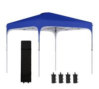 Outsunny Cenador Plegable 2,5x2,5x2,68 m Carpa de Jardín Protección UV 50+ Ajustable en Altura con 4 Bolsas de Arena y Bolsa de Transporte para