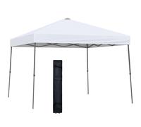 Outsunny Cenador Plegable 3x3m Carpa de Jardín con Bolsa de Transporte con Ruedas Impermeable y Marco de Acero Gazebo para Exterior Fiestas Camping Verde White 300x300x250cm