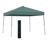 Outsunny Cenador Plegable 3x3m Carpa de Jardín con Bolsa de Transporte con Ruedas Impermeable y Marco de Acero Gazebo para Exterior Fiestas Camping Verde Green 300x300x250cm
