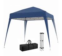 Outsunny Cenador Plegable 3x3m Carpa de Jardín Pop Up de Acero Cubierta Tela Oxford para Fiestas Eventos Azul Aosom España