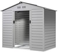 Outsunny. Cobertizo de acero galvanizado, 2,43 m², 213 x 131 x 192 cm. Color: gris