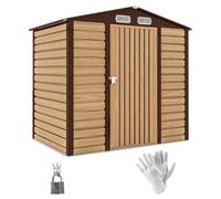 Outsunny Cobertizo de Jardín 190x131x188 cm con 2 Ventilaciones y Puerta Roble