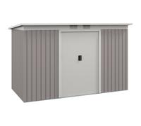 Outsunny Cobertizo de Jardín 280x130x172 cm Base de 3,2 m² Caseta de Exterior Metálica para Almacenamiento de Herramientas con 2 Puertas Correderas y 2 Orificios de Ventilación Light gray 280x130x172c