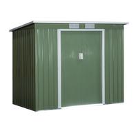 Outsunny Cobertizo de jardín 280x130x172 cm 3,2 m² 2 puertas correderas 2 ventilaciones verde