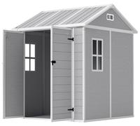 Outsunny, cobertizo de jardín de 2,91 m², 181 x 181 x 220 cm, cobertizo para herramientas con techo a dos aguas