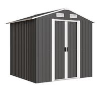 Outsunny Cobertizo de Jardín de Acero con 2 Puertas Correderas, Negro, 2,6 m² Aosom España
