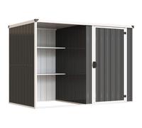 Outsunny Cobertizo de jardín en acero galvanizado, puerta con cerradura, 231 x 125 x 162 cm, gris Aosom España