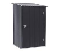 Outsunny cobertizo de jardín exterior, 0,92 m², 100x103x160 cm, caseta de jardín exterior metálica con 1 puerta y cerradura, para almacenamiento de herramientas, para patio, terraza, gris oscuro