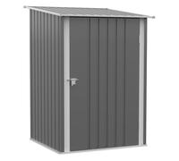 Outsunny cobertizo de jardín exterior, 0,92 m², 100x103x160 cm, caseta de jardín exterior metálica con 1 puerta y cerradura, para almacenamiento de herramientas, para patio, terraza, gris