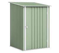 Outsunny cobertizo de jardín exterior, 0,92 m², 100x103x160 cm, caseta de jardín exterior metálica con 1 puerta y cerradura, para almacenamiento de herramientas, para patio, terraza, verde claro