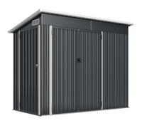 Outsunny Cobertizo de Jardín Exterior 2,7 m² 234x132x185 cm con Triple Puerta Cerradura y Ranuras de Ventilación Gris